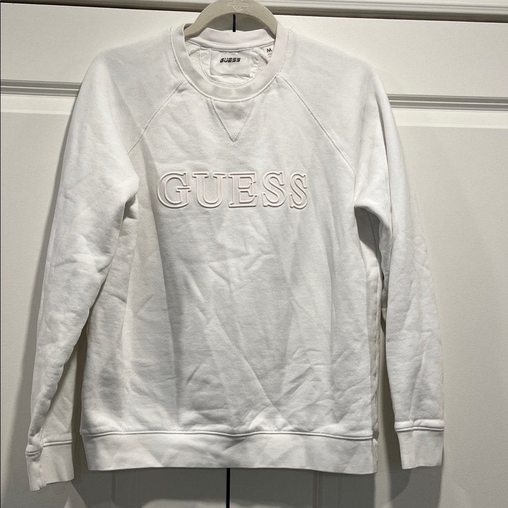 GUESS Women’s Classic White Crewneck Sweater